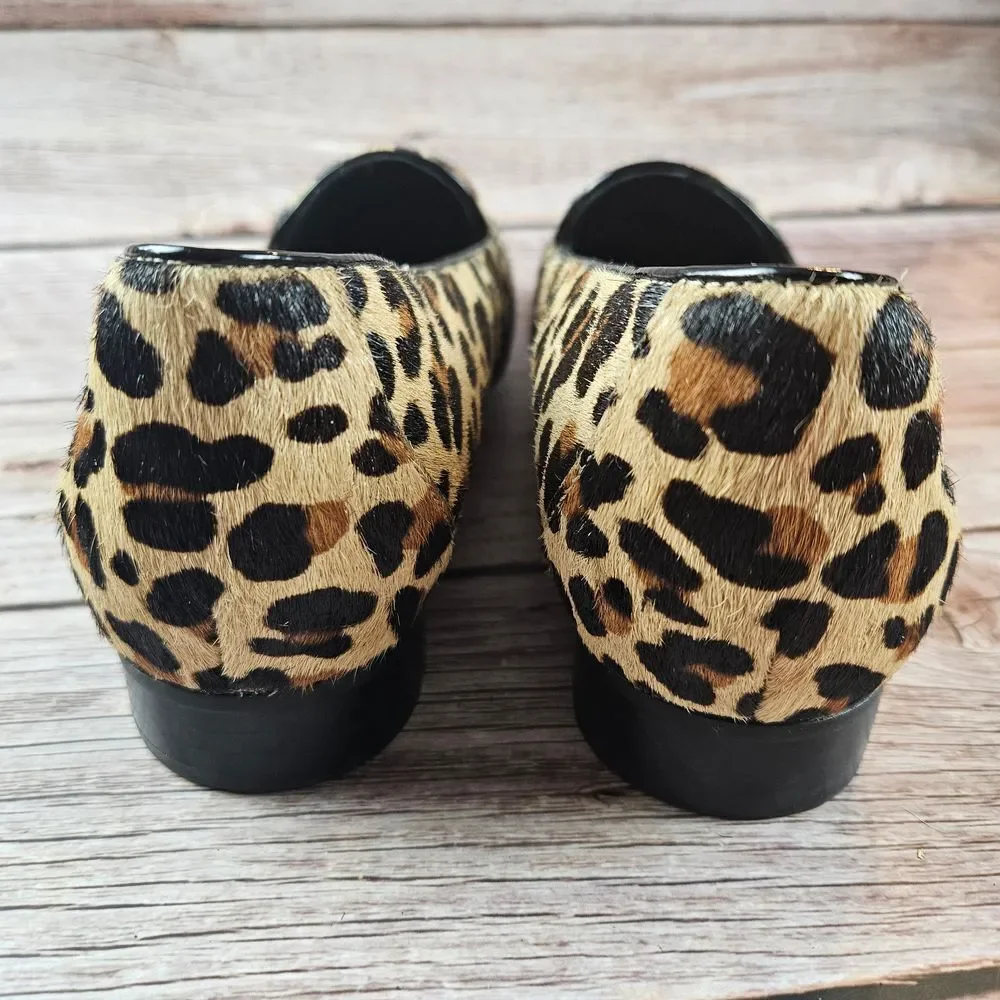 Clarks‎ Structured Un Blush Ease loafers flats, leopard pony hair, size 7